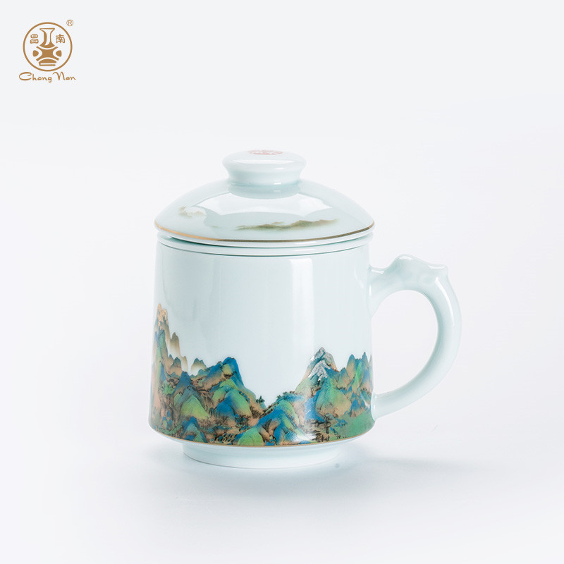绿水青山银滤办公杯