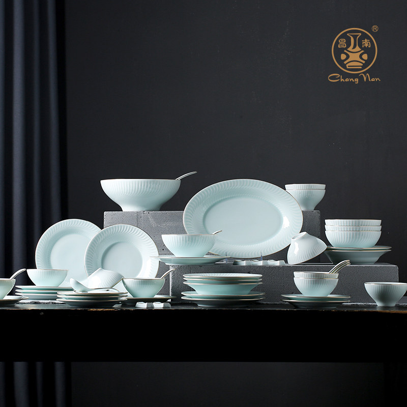 影青描金“流淌时光”餐具