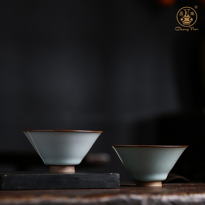 汝窑天青月白斗笠品茗杯