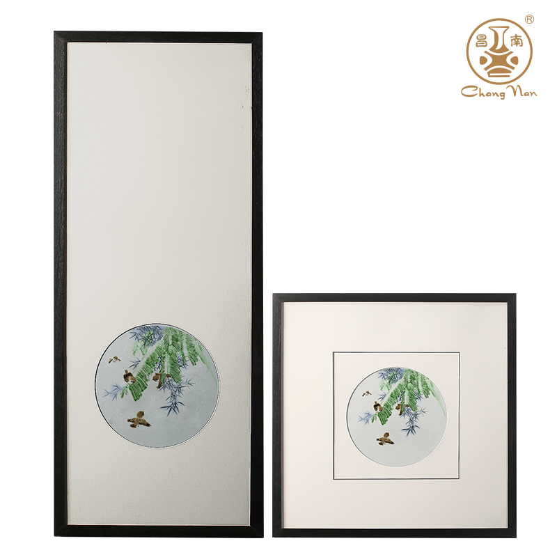 “闹春”瓷板画